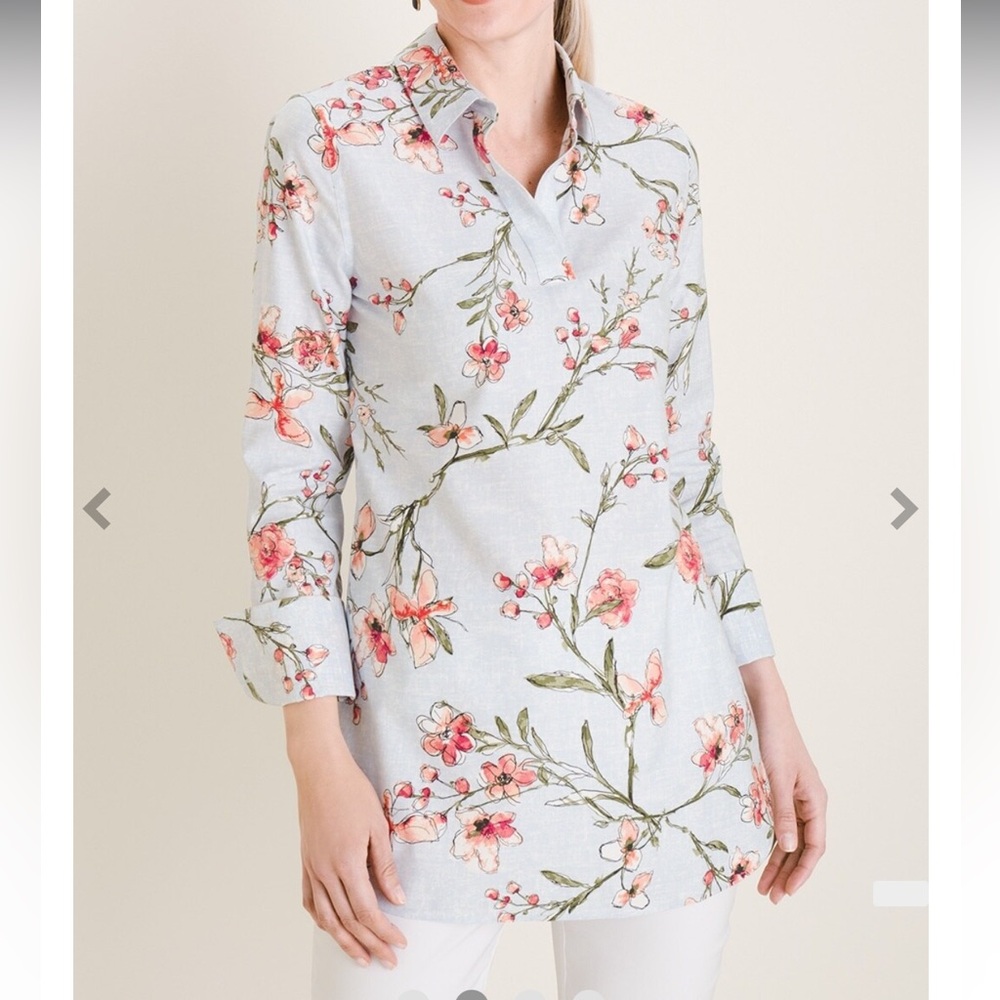 Chicos beautiful floral tunic size 2.